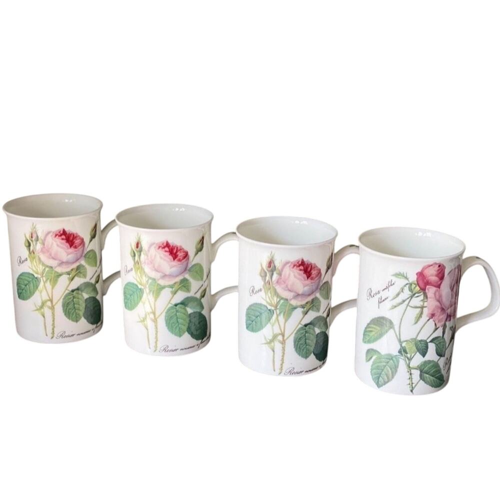 Roy Kirkham Fine Bone China Redoute Roses Set Of 4 - Picture 1 of 5